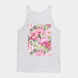 Peonies Watercolor Pattern #2 Tank Top